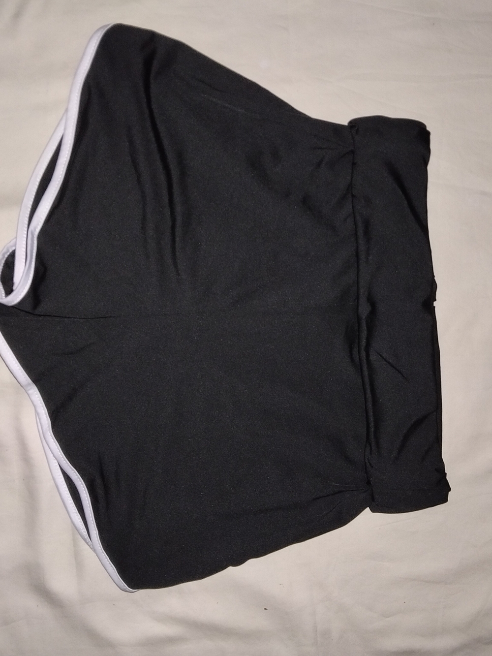 Women's Black Athletic Shorts with White Trim